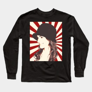 Girl 1920s Style Hats Popart Long Sleeve T-Shirt